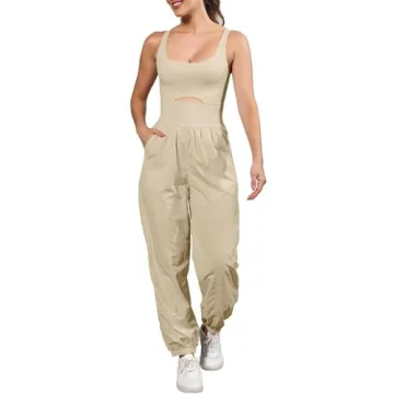 ReachMe Womens Running Onesie Workout Romper with Pockets