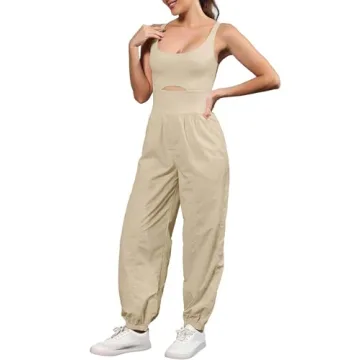 ReachMe Womens Running Onesie Workout Romper with Pockets