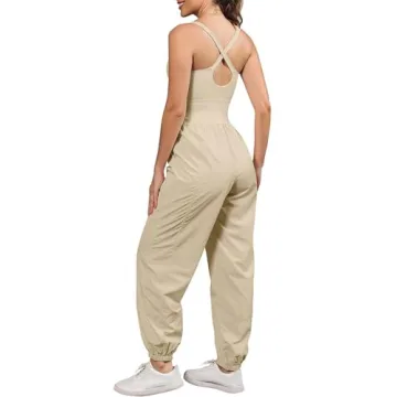 ReachMe Womens Running Onesie Workout Romper with Pockets