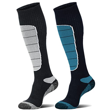 Merino Wool Ski Socks - 3 Pairs for Cold Weather Sports