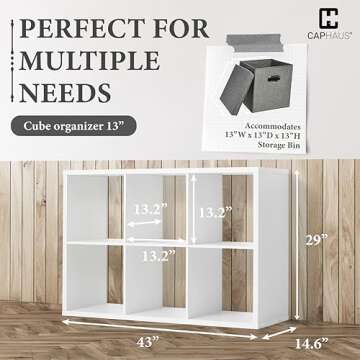 CAPHAUS 13-Inch Cube Storage Organizer - Stylish & Functional