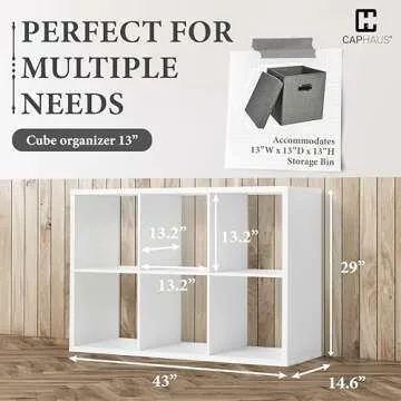 CAPHAUS 13-Inch Cube Storage Organizer - Stylish & Functional