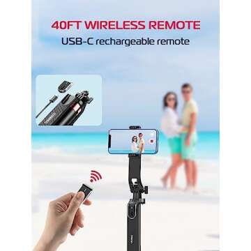 ULANZI MA09 Extendable Tripod - 71" Selfie Stick Stand