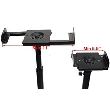 VideoSecu 2 Heavy Duty PA DJ Club Adjustable Height Satellite Speaker Stand Mount - Extends 26.5" to...