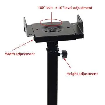 VideoSecu 2 Heavy Duty PA DJ Club Adjustable Height Satellite Speaker Stand Mount - Extends 26.5" to 47" (Compatible with Bose, Harmon Kardon, JBL, KEF, Klipsch, Sony, Yamaha, Pioneer and Others) 1B7