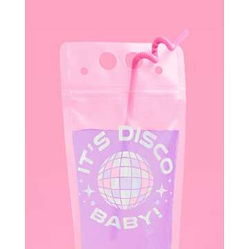 xo, Fetti Drink Pouches - 15 count | Bachelorette Party Cups, Last Disco, Space Cowboy Birthday Party, 70s Groovy Party