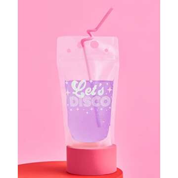 xo, Fetti Drink Pouches - 15 count | Bachelorette Party Cups, Last Disco, Space Cowboy Birthday Party, 70s Groovy Party
