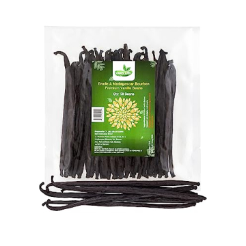 50 Natural Madagascar Grade A Vanilla Beans Premium Bourbon Planifolia Pods for Baking and Extract M...