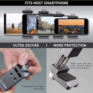 Cinema Mount Rig for DJI Osmo Pocket: Smartphone Rig, Aluminum Alloy Grip Handle, Osmo Pocket Clip, Cell Phone Tripod Adapter, Standard Cold Shoe Mount, 1/4"-20 Tripod Thread, Fit Arca Swiss (Updated)