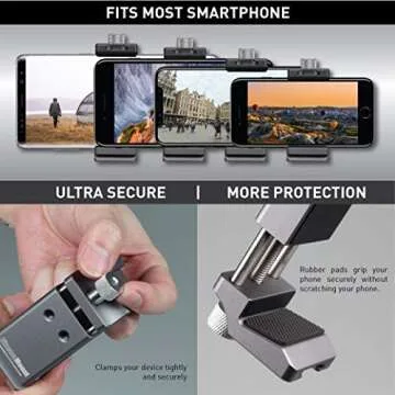 Cinema Mount Rig for DJI Osmo Pocket: Smartphone Rig, Aluminum Alloy Grip Handle, Osmo Pocket Clip, Cell Phone Tripod Adapter, Standard Cold Shoe Mount, 1/4"-20 Tripod Thread, Fit Arca Swiss (Updated)