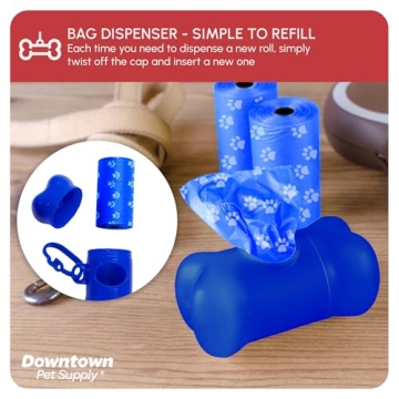 Downtown Pet Supply Poop Bags - Leak-Proof, 180 Count with Dispenser