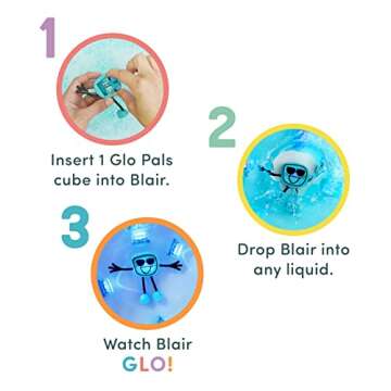 Glo Pals Blair Blue Light-Up Bath Toy for Kids