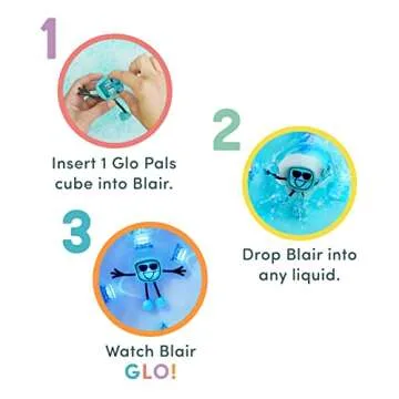 Glo Pals Blair Blue Light-Up Bath Toy for Kids