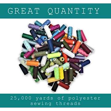 Sewing Thread Assortment with 100 Vibrant Spools