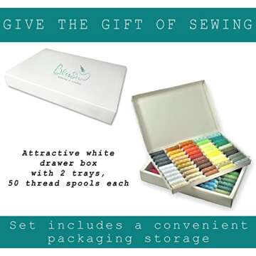 Sewing Thread Assortment with 100 Vibrant Spools