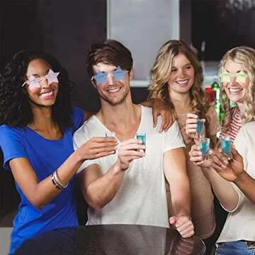 FUNUPUP Light Purple Star Shape Sunglasses Rimless Transparent Star Sun Glasses for Women and Men Party