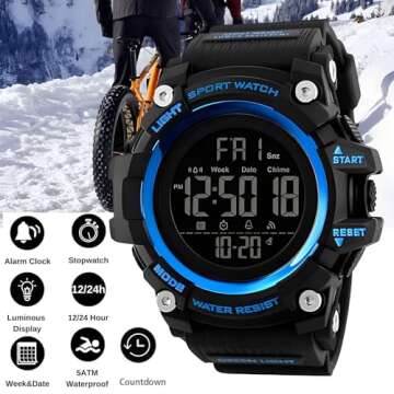 Gosasa Military Digital Watch for Men - Waterproof & LED