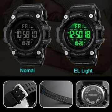 Gosasa Military Digital Watch for Men - Waterproof & LED