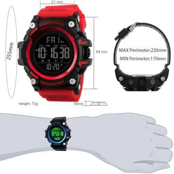 Gosasa Military Digital Watch for Men - Waterproof & LED