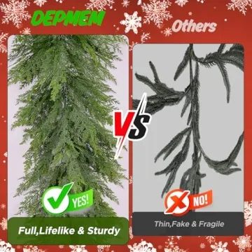 9 Ft Realistic Cedar Pine Christmas Garland for Decor