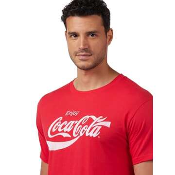 Coca-Cola Men's Eighties Coke Short Sleeve T-Shirt, Red, Large