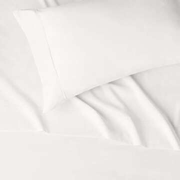 Amazon Basics 3 Piece Deluxe Microfiber Bed Sheets, Twin Size, Cream, Solid