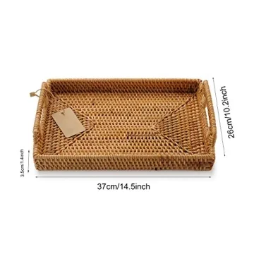 Hand-Woven Rattan Serving Tray - Perfect for Home and Gifts