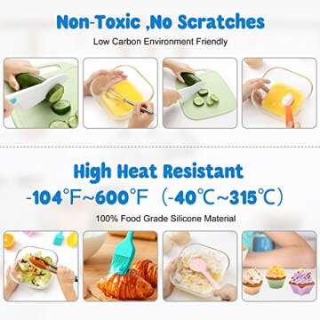 HOTEC Kids Baking Cooking Supplies Set Nylon Children's Kitchen knives BPA Free Cuttting Board Silicone Spoon Spatula Cupcake mold