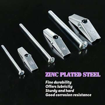 Swpeet Assorted 24 Pcs Toggle Bolt and Wing Nut Kit for Hanging Heavy Items on Drywall - 1/8 Inch, 3/16Inch, 1/4Inch