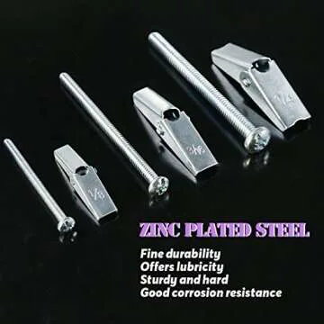 Swpeet Assorted 24 Pcs Toggle Bolt and Wing Nut Kit for Hanging Heavy Items on Drywall - 1/8 Inch, 3/16Inch, 1/4Inch