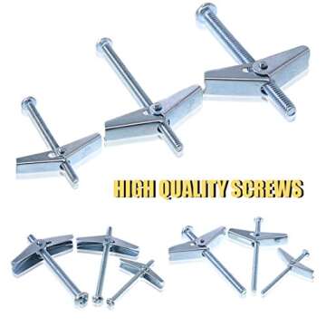 Swpeet Assorted 24 Pcs Toggle Bolt and Wing Nut Kit for Hanging Heavy Items on Drywall - 1/8 Inch, 3/16Inch, 1/4Inch