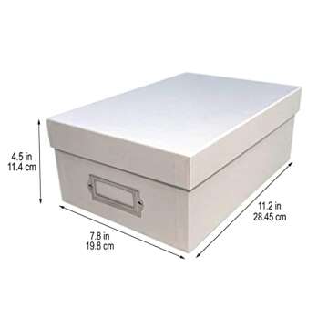 Simply Tidy White Memory Box Store and Organize Photos, Keepsakes, DVD and CDs, Acid Free - Bulk 12 Pack