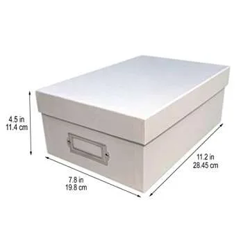 Simply Tidy White Memory Box Store and Organize Photos, Keepsakes, DVD and CDs, Acid Free - Bulk 12 Pack