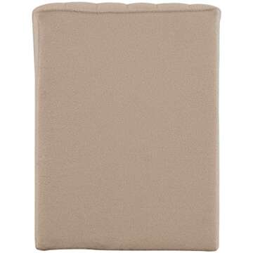 Meridian Furniture 156Beige Orian Collection Modern | Contemporary Chaise with Soft Beige Teddy Fabric, Deep Channel Tufting, Curved Design, 26.5" W x 59" D x 36.5" H, Beige