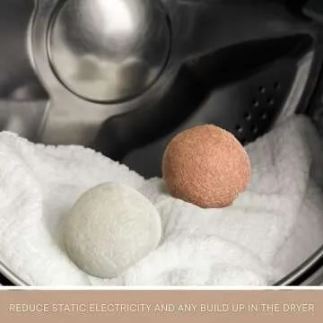 Organic Wool Dryer Balls Laundry Reusable [Set of 6] XL - 100% Pure New Zealand Wool - Natural Anti Static Fabric Softener Wool Dryer Balls Made in USA