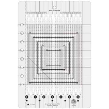 Creative Grids Stripology Quarters Mini Slotted Quilting Ruler – CGRGE4 – Made in USA, 8-1/2in x 12-1/2in, Non-Slip Grip Acrylic Fabric Strip Cutting, Sewing, Crafting, Patchwork Ruler & Template