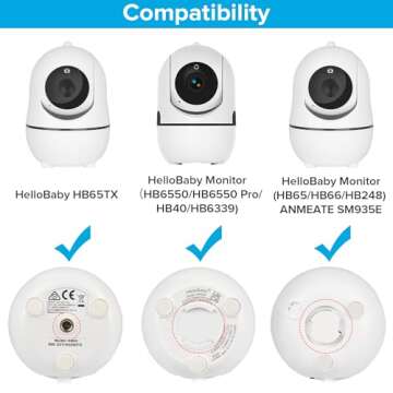 Flexible Baby Monitor Mount Compatible with HelloBaby HB65/HB40/HB6550/HB66/HB6339/HB6550 Pro, ANMEA...
