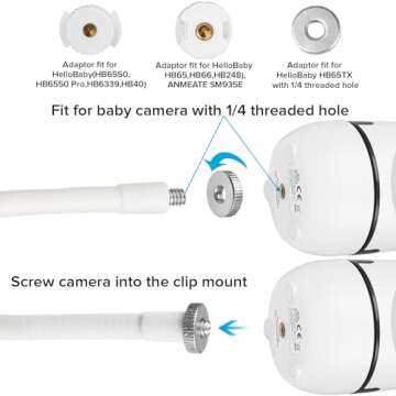 Adjustable Baby Monitor Mount for HelloBaby & ANMEATE