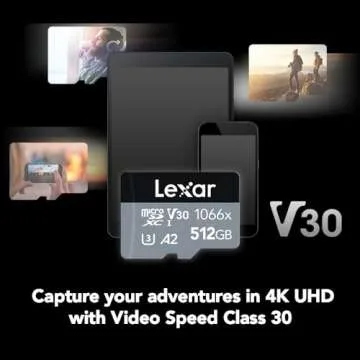 Lexar 512GB Professional 1066x micro SD Card w/ SD Adapter, UHS-I, U3, V30, A2, Full HD, 4K, Up to 160/120 MB/s, for Action Cameras, Drones, Smartphones, Tablets, Nintendo-Switch (LMS1066512G-BNANU)