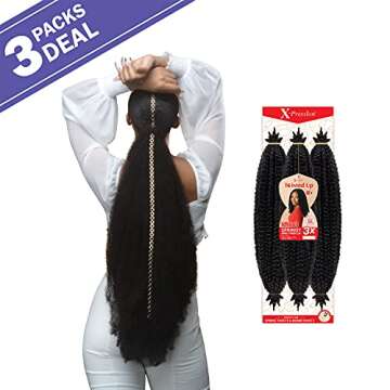 X-pression Braid Outre Crochet Braids Twisted Up 3X Springy Afro Twist 24' (3-pack, 2T1B/425)