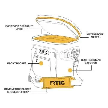 RTIC Ultra-Tough Soft Cooler 12 Can Portable Ice Chest