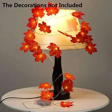 Thanksgiving Decorations Lighted Fall Garland, 30 LED Maple Leaf String Lights, Battery Powered Harvest Fall Garlands String Light, Perfect Decoration for Autumn Halloween Christmas (Warm White)