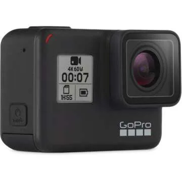 GoPro HERO7 (Black) Waterproof Digital Action Camera with Touch Screen 4K HD Video 12MP Photos Live Streaming Stabilization - Bundle with 64GB Memory Cards + Floating Strap + More