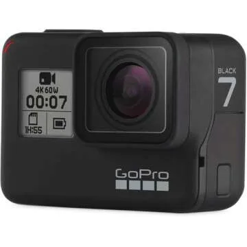 GoPro HERO7 (Black) Waterproof Digital Action Camera with Touch Screen 4K HD Video 12MP Photos Live Streaming Stabilization - Bundle with 64GB Memory Cards + Floating Strap + More