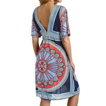 CHERRY CAT Colorful Cut Loose Swimsuit Cover-ups Swim Cover Ups Plus Size Clothing Beach Dress (Navy)