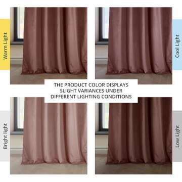 HPD Half Price Drapes Heritage Plush Velvet Curtains 96 Inches Long Room Darkening Curtains for Bedroom & Living Room 50W x 96L, (1 Panel), Wild Rose