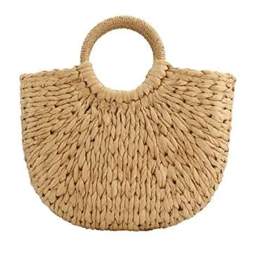 Women Straw Bag - Hand-woven Rattan Tote for Summer Days