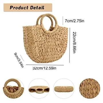 Women Straw Bag - Hand-woven Rattan Tote for Summer Days