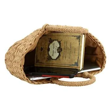 Women Straw Bag - Hand-woven Rattan Tote for Summer Days