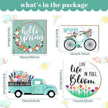 Easter Tiered Tray Decor 4 Pcs Set for Spring Home Decor